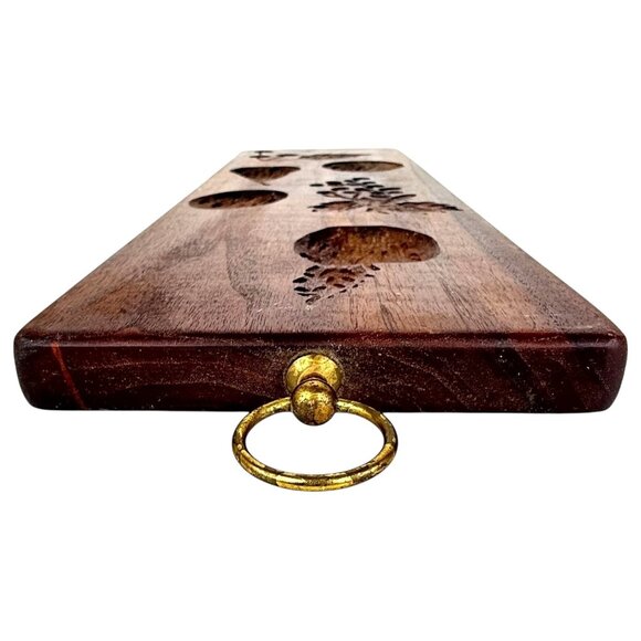 VTG Springerle Double Sided Wood Cookie Mold Press Panel Hangs Fruit Boy Animal - Picture 10 of 10